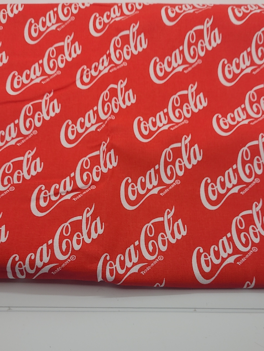 1 Yard Coca-Cola Red and White Logo Print